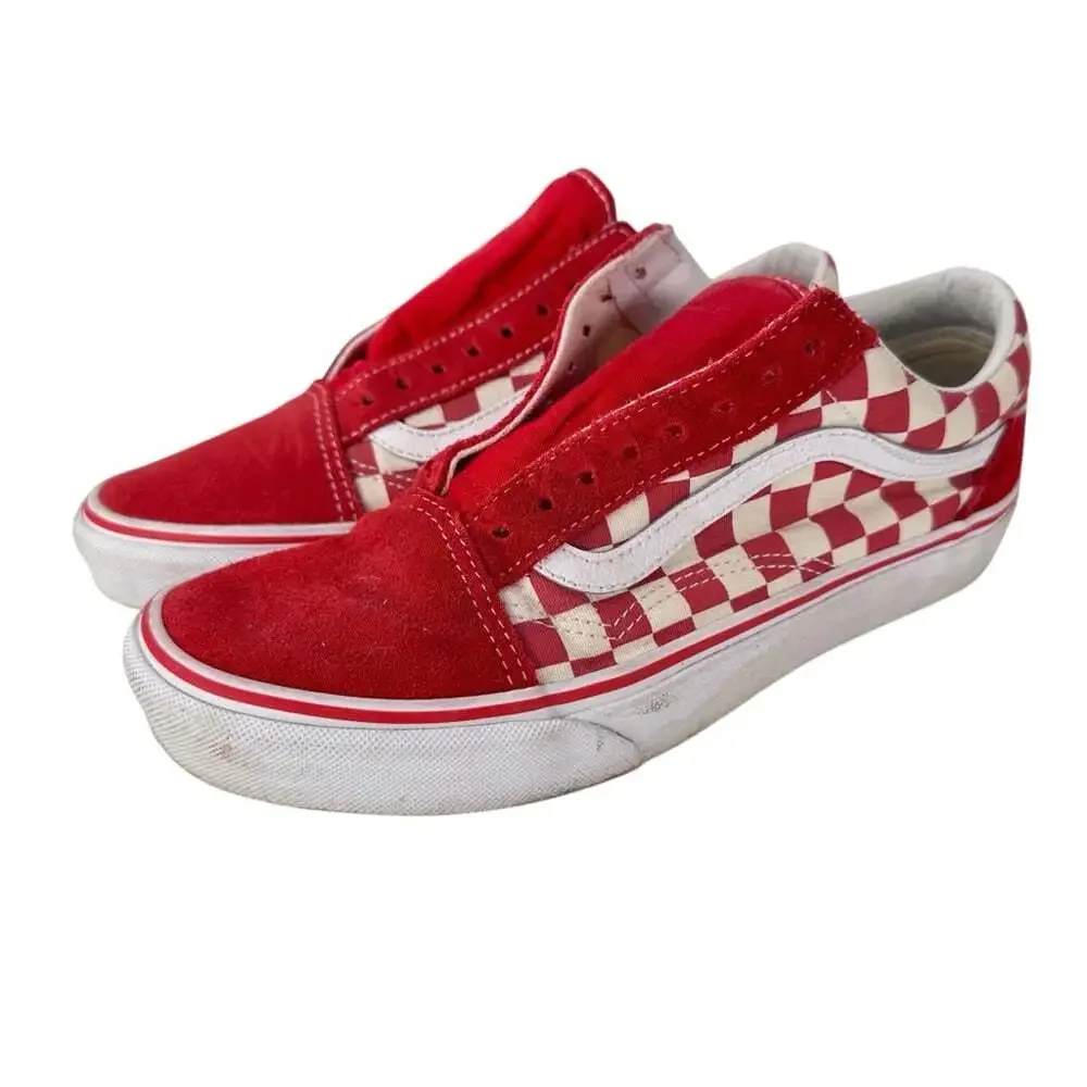 Vans Old Skool Red Checkerboard Sneakers Mens 7 Womens 8.5 Y2K Skate